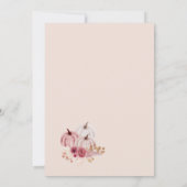 Fall In Love Boho Pink Pumpkin Autumn Baby Shower 招待状 (裏面)