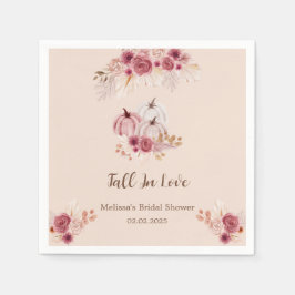 Fall In Love Boho Pink Pumpkin Bridal Shower  スタンダードカクテルナプキン