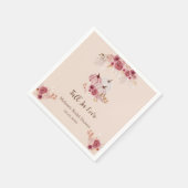 Fall In Love Boho Pink Pumpkin Bridal Shower  スタンダードカクテルナプキン (角)