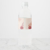 Fall In Love Boho Pink Pumpkin Bridal Shower ペットボトルラベル (裏面)