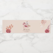 Fall In Love Boho Pink Pumpkin Bridal Shower ペットボトルラベル (シングルラベル)