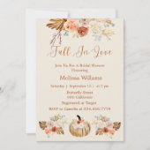 Fall In Love Boho Terracotta Autumn Bridal Shower 招待状 (正面)