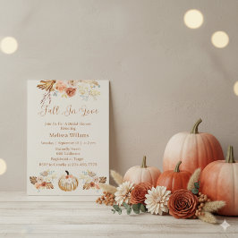 Fall In Love Boho Terracotta Autumn Bridal Shower 招待状