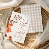 Fall in Love Boho Terracotta Floral Bridal Shower 招待状