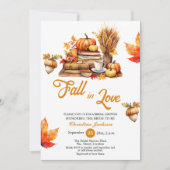 Fall in Love Books and Pumpkins Bridal Shower  招待状 (正面)