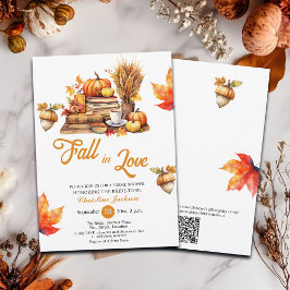 Fall in Love Books and Pumpkins Bridal Shower  招待状