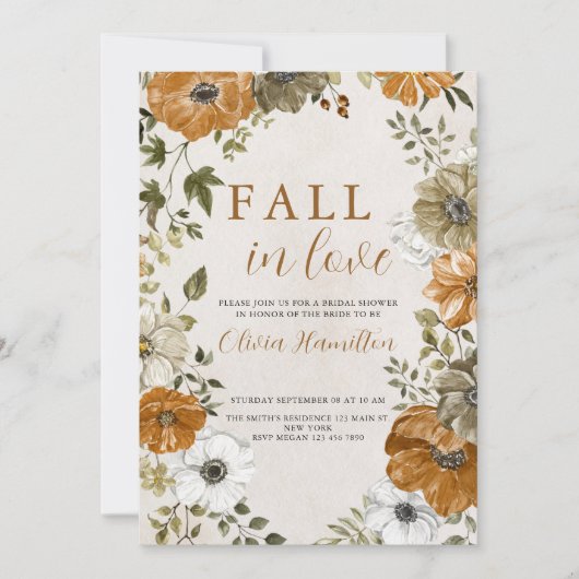 Fall in Love | Bridal Shower 招待状 (正面)