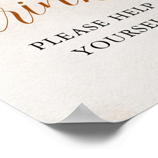 Fall in Love | Bridal Shower Drinks Bar Sign ポスター (角)