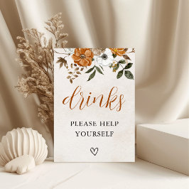 Fall in Love | Bridal Shower Drinks Bar Sign ポスター