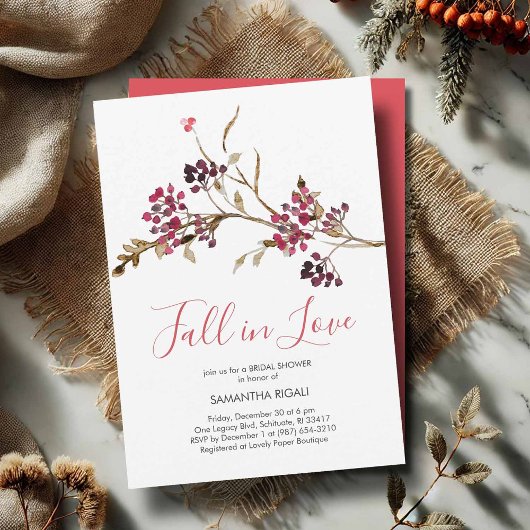 Fall In Love Bridal Shower Invitations 招待状