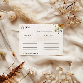 Fall in Love | Bridal Shower Recipe Card シーズンカード