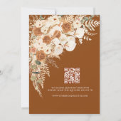 Fall In Love Bridal Shower Terracotta Boho Floral 招待状 (裏面)