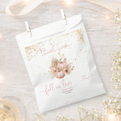 Fall in Love Bridal Shower Thank You Pumpkin フェイバーバッグ (クリップ留めされた状態)