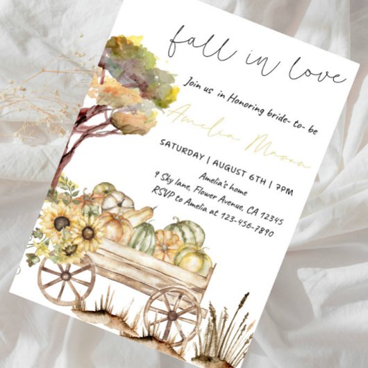 Fall in Love Bride-to-Be - ロマンティックな秋の花嫁 招待状
