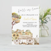 Fall in Love Bride-to-Be - ロマンティックな秋の花嫁 招待状 (スタンド正面)