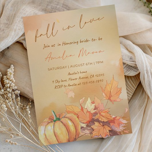 Fall in Love Bride-to-Be - Romantic Autumn Bride 招待状