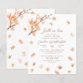 Fall In Love | Budget Bridal Shower Invitation (正面/裏面)