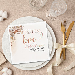 Fall in Love Cute Fall Bridal Shower  スタンダードランチョンナプキン