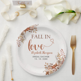 Fall in Love Cute Fall Bridal Shower  ペーパープレート