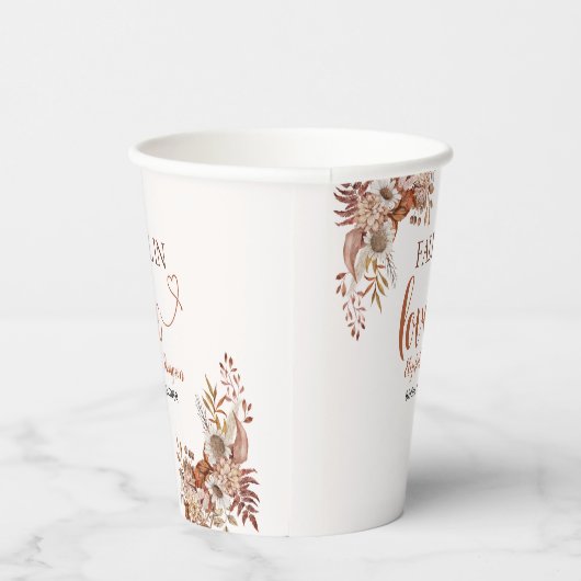 Fall in Love Cute Fall Bridal Shower 紙コップ (右)