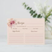 Fall In Love Elegant Boho Bridal Recipe Card (スタンド正面)
