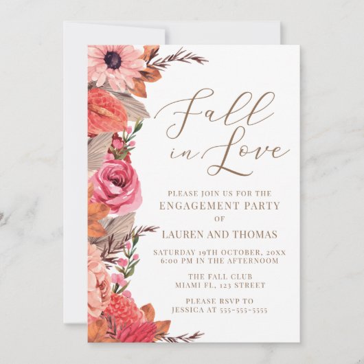 Fall In Love Engagement Invitation 招待状 (正面)