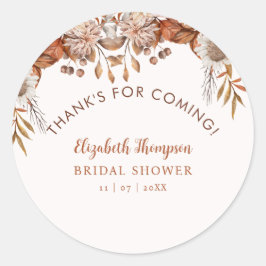 Fall in Love Fall Bridal Shower ラウンドシール