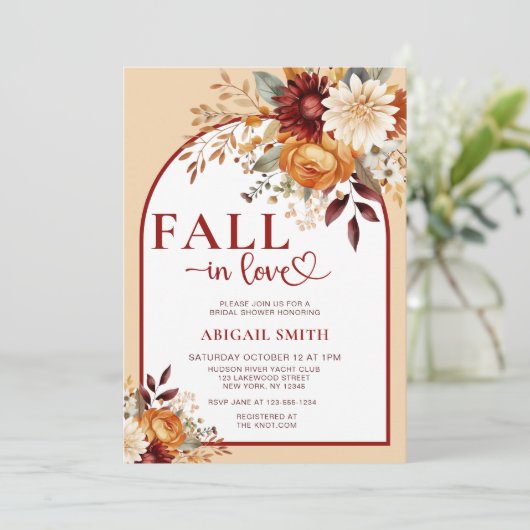 FALL IN LOVE FLORAL ARCH BRIDAL SHOWER 招待状 (スタンド正面)