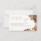 Fall In Love Floral Baby Shower Diaper Raffle Card ノートカード (正面)