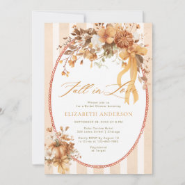 Fall in Love Floral Bow Bridal Shower Invitation 招待状