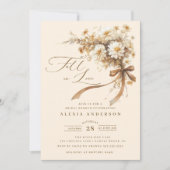 Fall In Love Floral Bridal Shower  招待状 (正面)