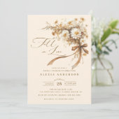 Fall In Love Floral Bridal Shower  招待状 (スタンド正面)