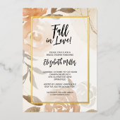 Fall in Love Floral Bridal Shower Invitations 箔招待状 (正面)