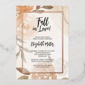 Fall in Love Floral Bridal Shower Invitations 箔招待状 (正面)