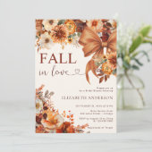 Fall In Love  Floral Bridal Shower Party  招待状 (スタンド正面)
