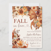 Fall In Love  Floral Bridal Shower Party Photo  招待状 (正面)