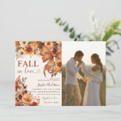 Fall In Love  Floral Bridal Shower Party Photo  招待状 (スタンド正面)