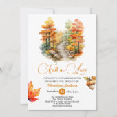 Fall in Love Forest in the Fall Bridal Shower  招待状 (正面)