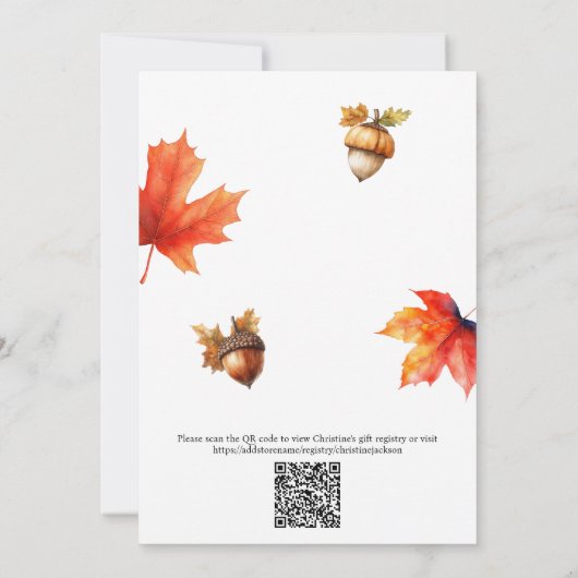 Fall in Love Forest in the Fall Bridal Shower  招待状 (裏面)