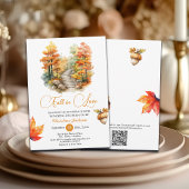 Fall in Love Forest in the Fall Bridal Shower  招待状