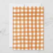 Fall in love Heart Pumpkin Baby shower Gingham 招待状 (裏面)