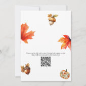Fall in Love Maple Leaves Acorns Bridal Shower  招待状 (裏面)