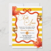 Fall in Love Maple Leaves Coquette Bridal Shower  招待状 (正面)