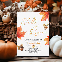 Fall in Love Maple Tree Leaves Bridal Shower  招待状
