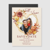 Fall in Love Photo Wedding Save the Date Magnet (正面/裏面)