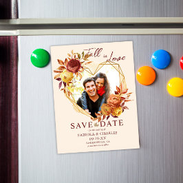 Fall in Love Photo Wedding Save the Date Magnet