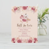 Fall In Love Pink Boho Bridal Shower Invitation 招待状 (スタンド正面)