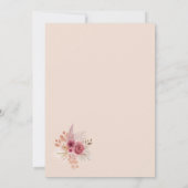 Fall In Love Pink Boho Bridal Shower Invitation 招待状 (裏面)