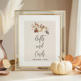Fall In Love Pumpkin ベビーシャワーテーブルサイン ポスター