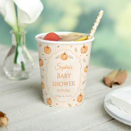 Fall In Love Pumpkin ベビーシャワー 紙コップ
